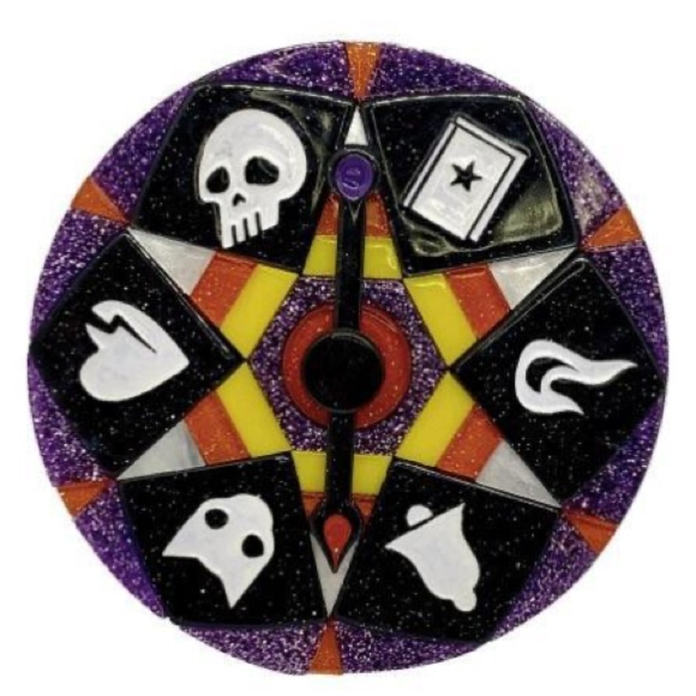 Lipstick & Chrome Halloween Wheel of Fortune Brooch